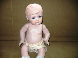 18''ALL BISQUE BLONDE BLUE EYE BABY BOY ANATOMICALLY CORRECT DOLL